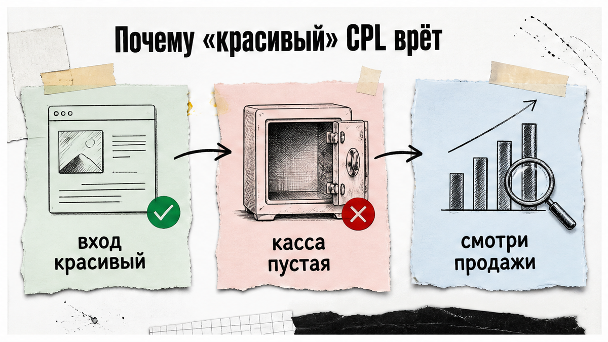 Схема: почему красивый CPL не равен продажам