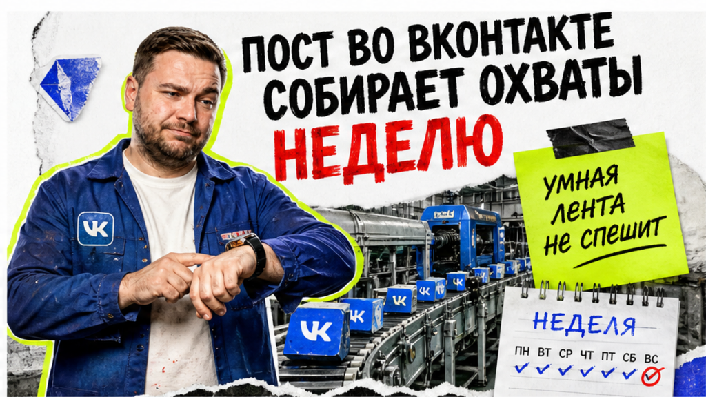 Иллюстрация: пост во ВКонтакте собирает охваты целую неделю
